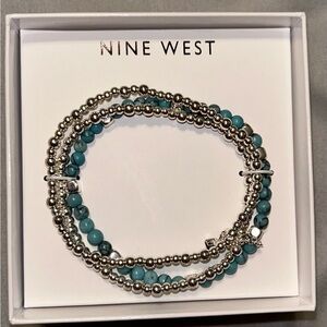 NineWest teal and silver bracelet